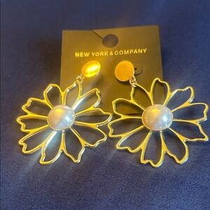 New York & Company Gold Petal Earrings